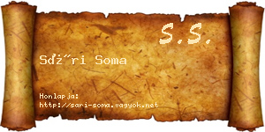Sári Soma névjegykártya